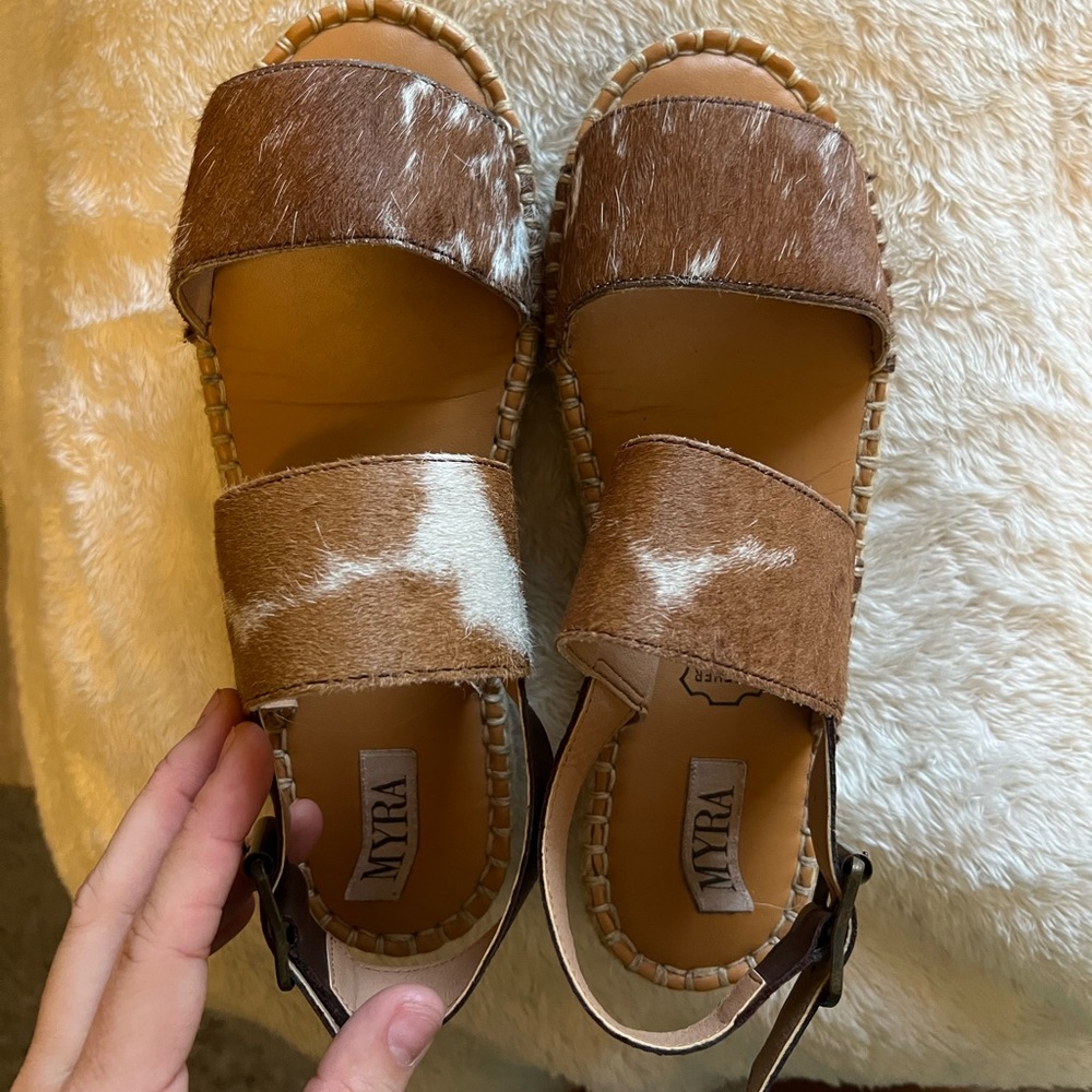 Size 8 cowhide Myra Sandals. Worn less than ten times.